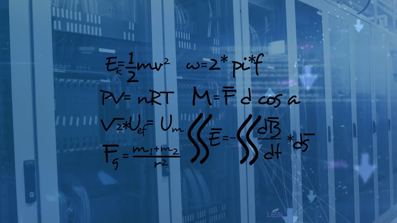 Animation of mathematical equations data processing over computer servers