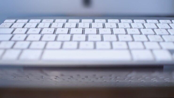 Workplace with White Keyboard Workplace with White Keyboard