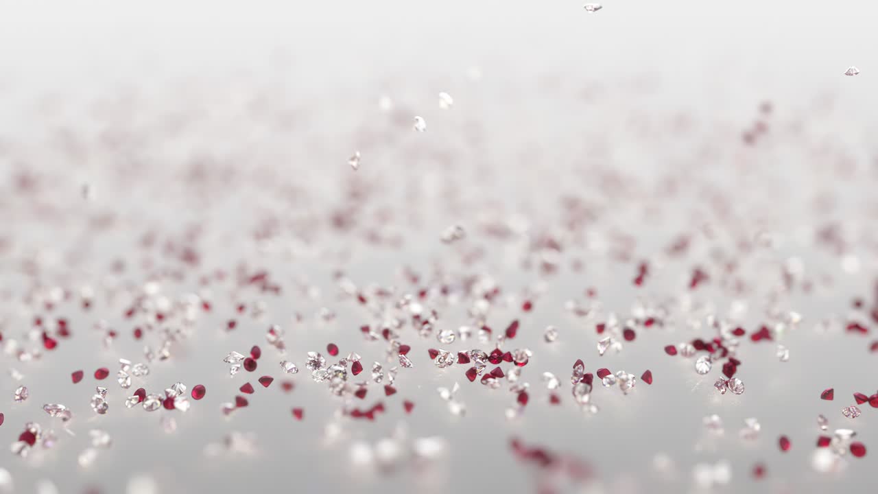 Diamond And Ruby Rain With Shallow Depth Of Field