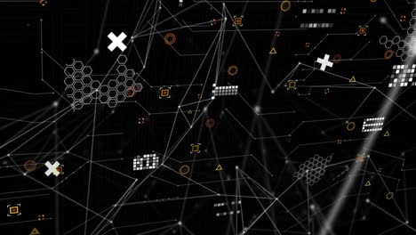 animation of connections, markers and data processing over world map