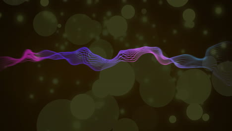 colorful sound waves animation over blurred bokeh lights background