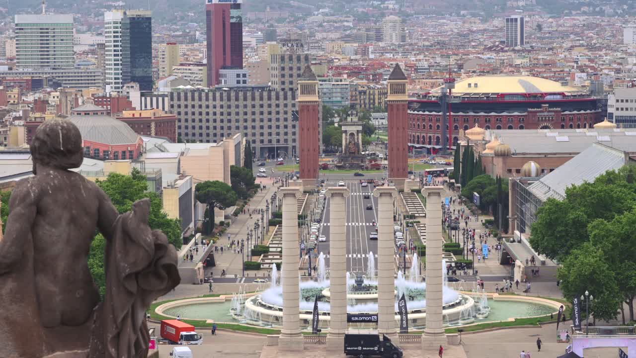 The Magic Fountain of Montjuic in Barcelona, Spain in daylight