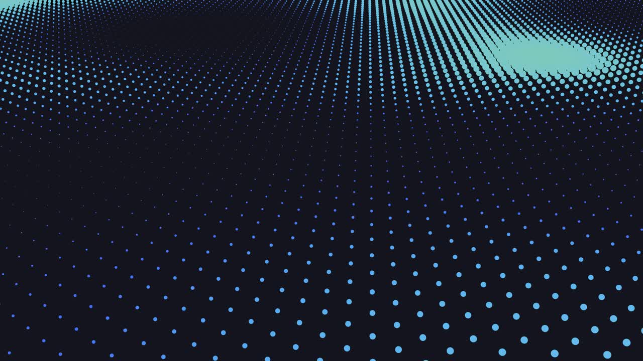 Animated Abstract Wave of Blue Halftone Dots