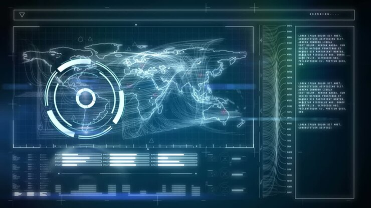 Animation of scope scanning and data processing on digital screen