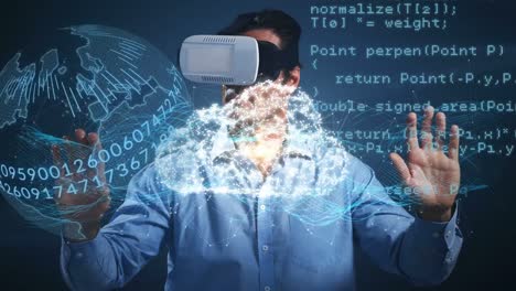 Hombre-Usando-Casco-De-Realidad-Virtual-Y-Globo-Digital