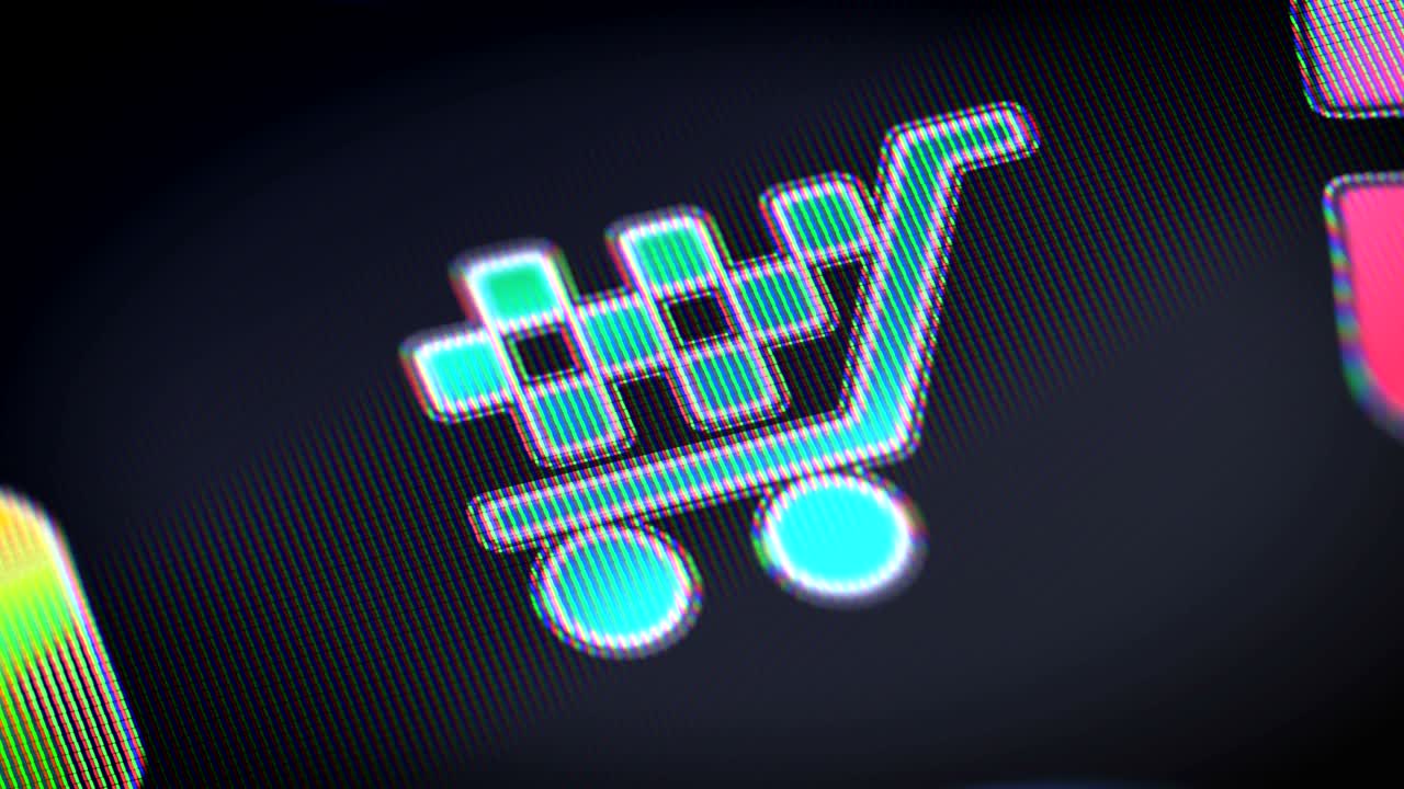 icono de venta en la pantalla. bucle.