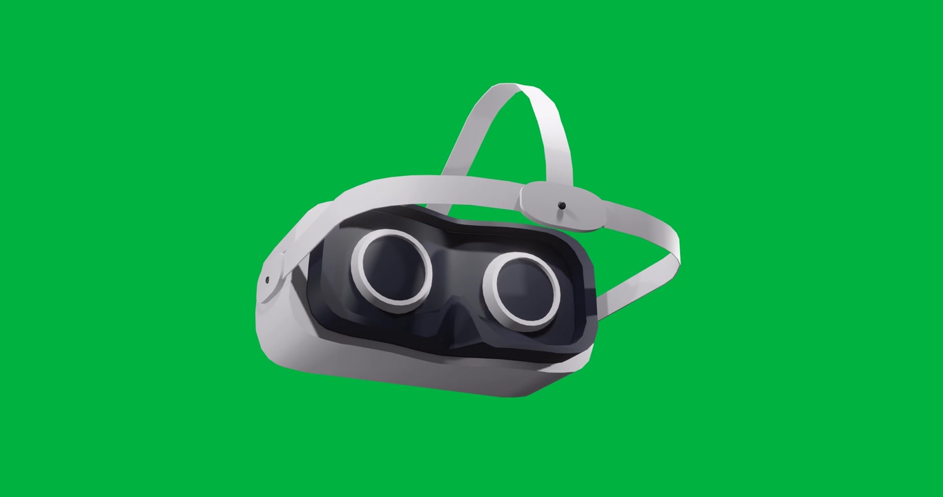 Animation of digital vr headset on transparent background
