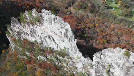 seneca rocks side by fly by drone