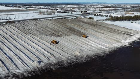 aerial footage of the famous snow dump of the city of ottawa, capital city of canada, drone