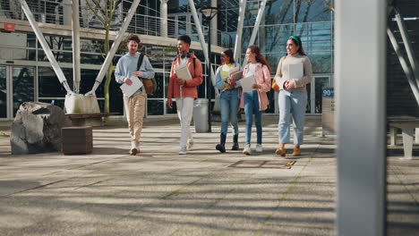 university, diversity and students walking