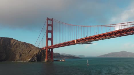 view from passing under golden gate bridge