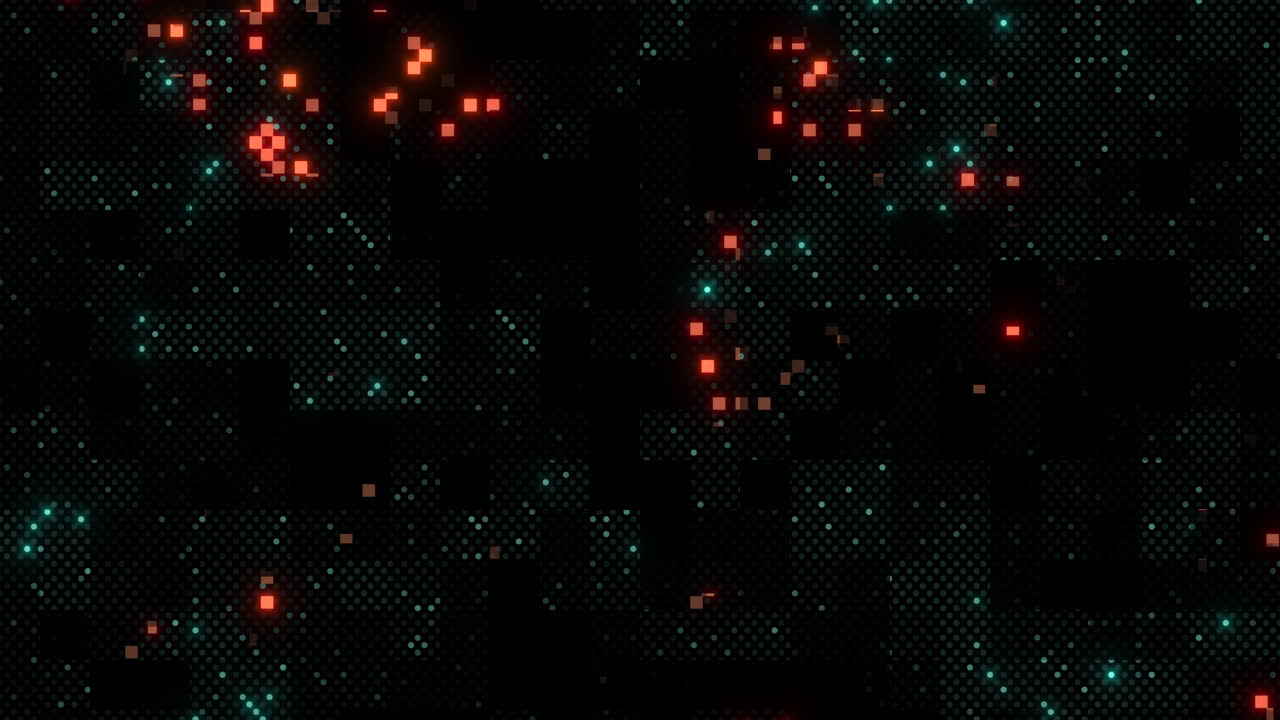 patrón de cuadrícula de puntos simétricos vibrantes sobre un fondo negro