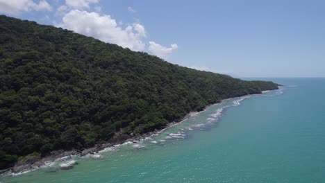 wooded mountains in daintree national park in cape tribulation beach, north queensland, australia