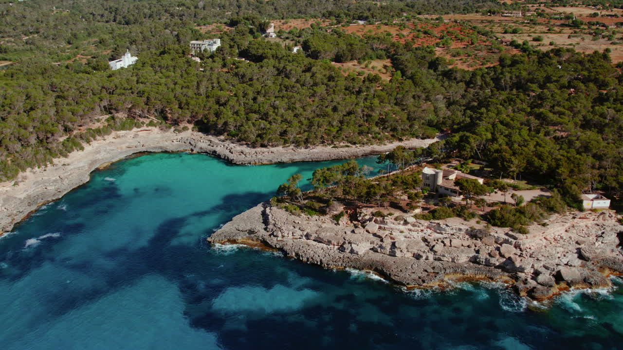 Scenic View Of Rocky Cliffs On The Cove Beach Of Cal&oacute; des Borgit In Mallorca, Spain