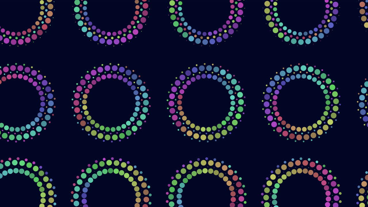 patrón circular de colores sobre un fondo negro