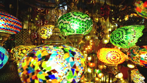 colorful mosaic lamps