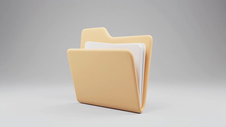 3D Animated Folder Icon Opening to Reveal Documents