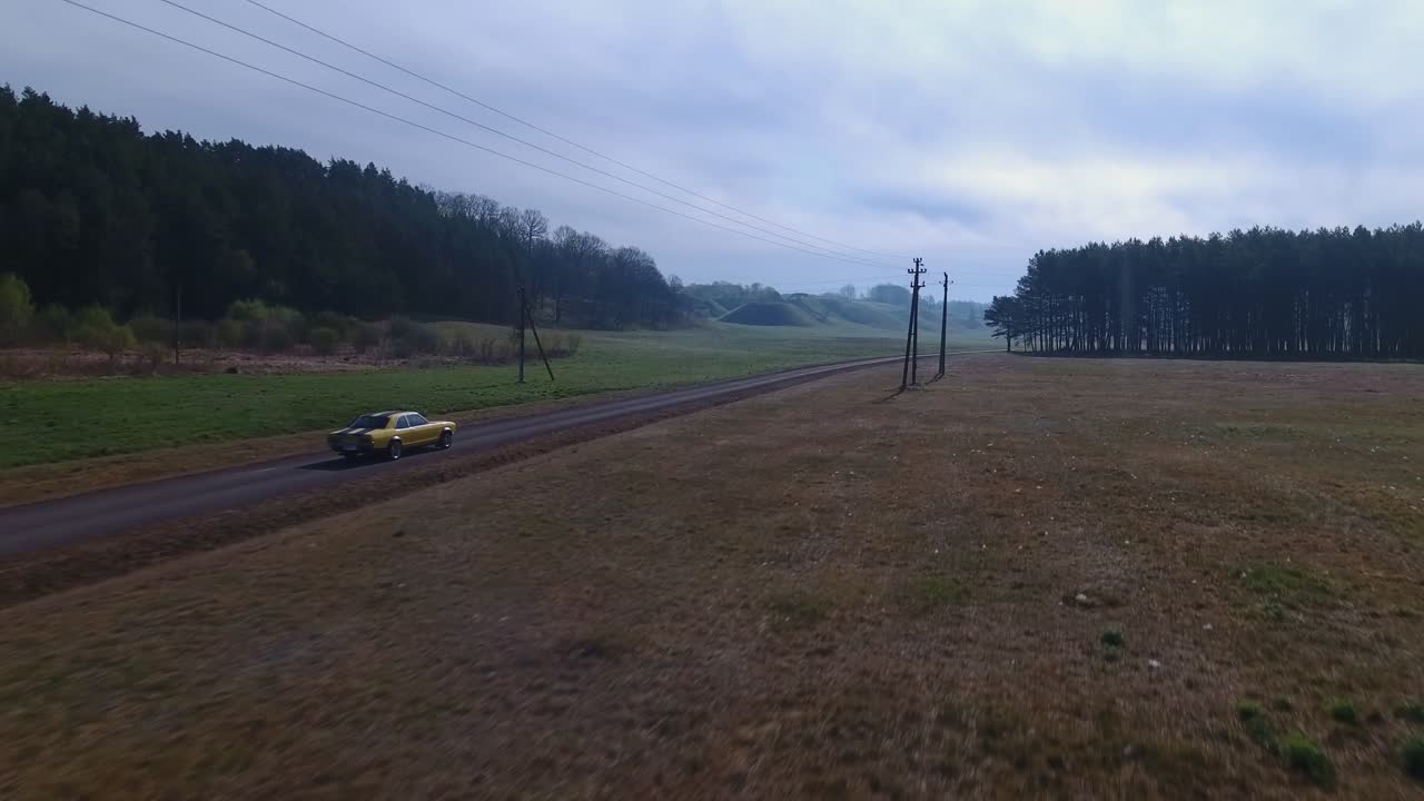 Ford Consul 1973. 44K Aerial Active-Track Footage