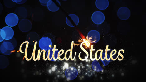 united states text and a sparkle for fourth of july