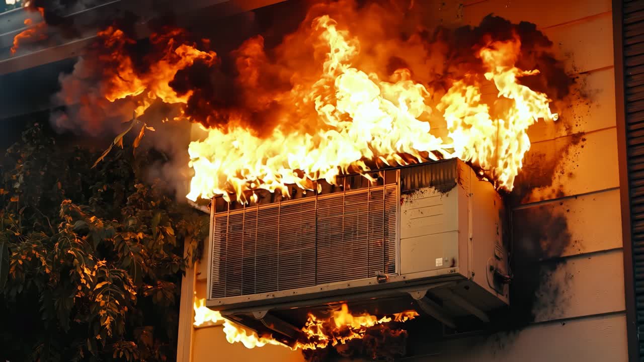 그 에 에어컨이 있는 불타는 집