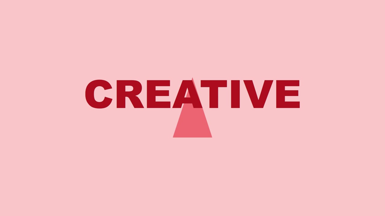 3D render of creative typography with geometric triangle on pastel background creating modern artistic animation designed for branding visuals and video overlays