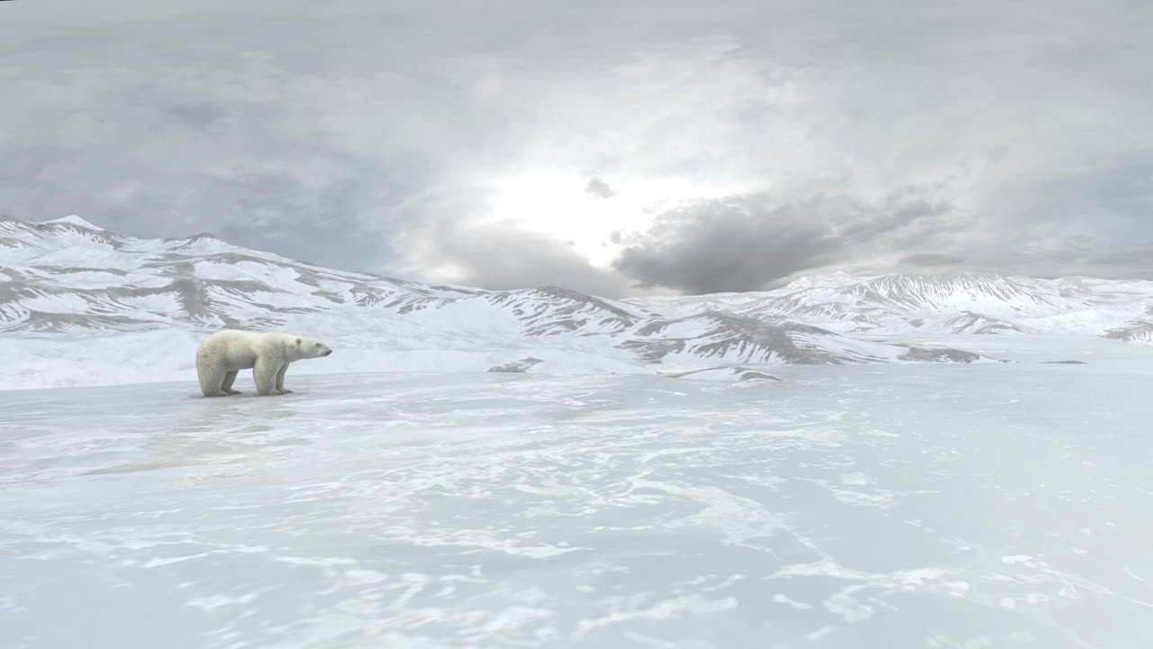 Polar Bear in Arctic Landscape