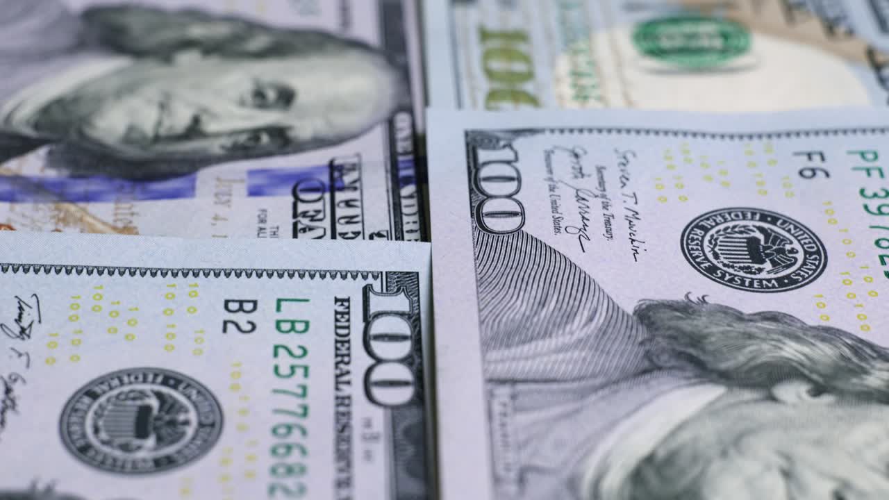 달러 지폐, 종이 돈, 환율 통화, 현금 지폐, 금융 및 투자 개념, 백 달러, 비즈니스 경제학