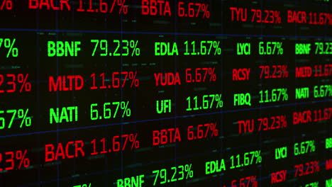 stock market data processing against black background