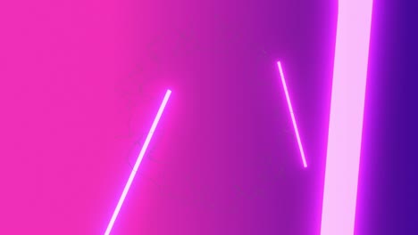 animación de una red de conexiones que giran sobre luces de neón púrpura brillantes