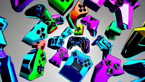 vibrant neon gaming controllers