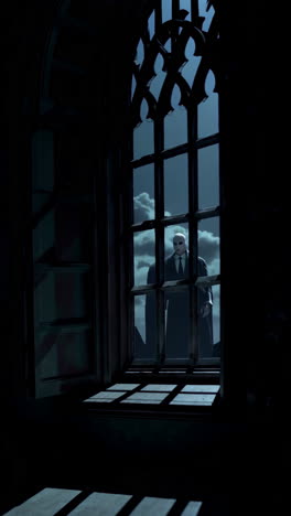 spooky castle at night