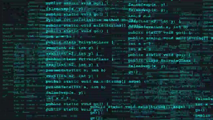 Digital Glitch Effect Overlapping Java Programming Code