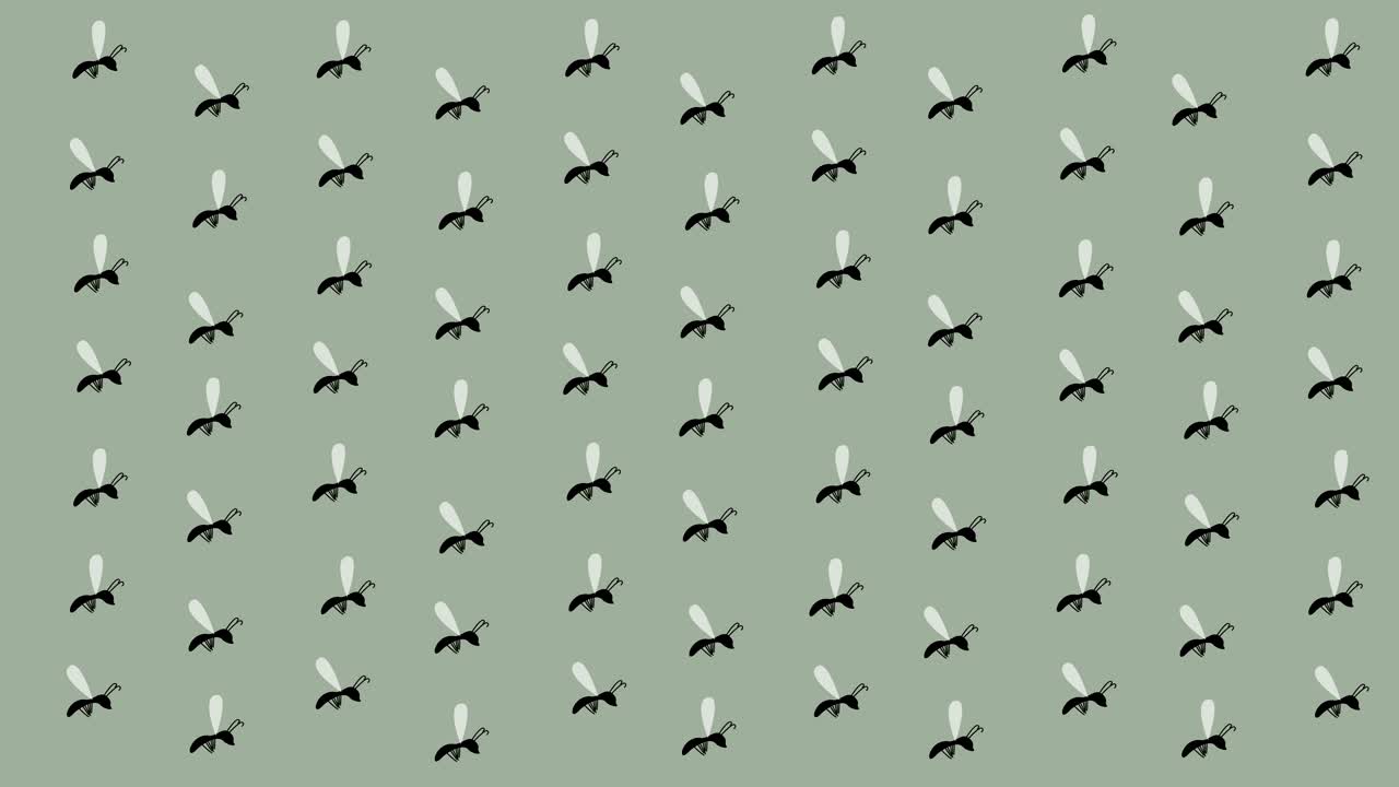 el fondo de los insectos de dibujos animados volando alrededor