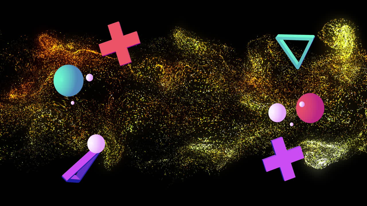 연결 네트워크를 통해 추상적인 모양의 애니메이션