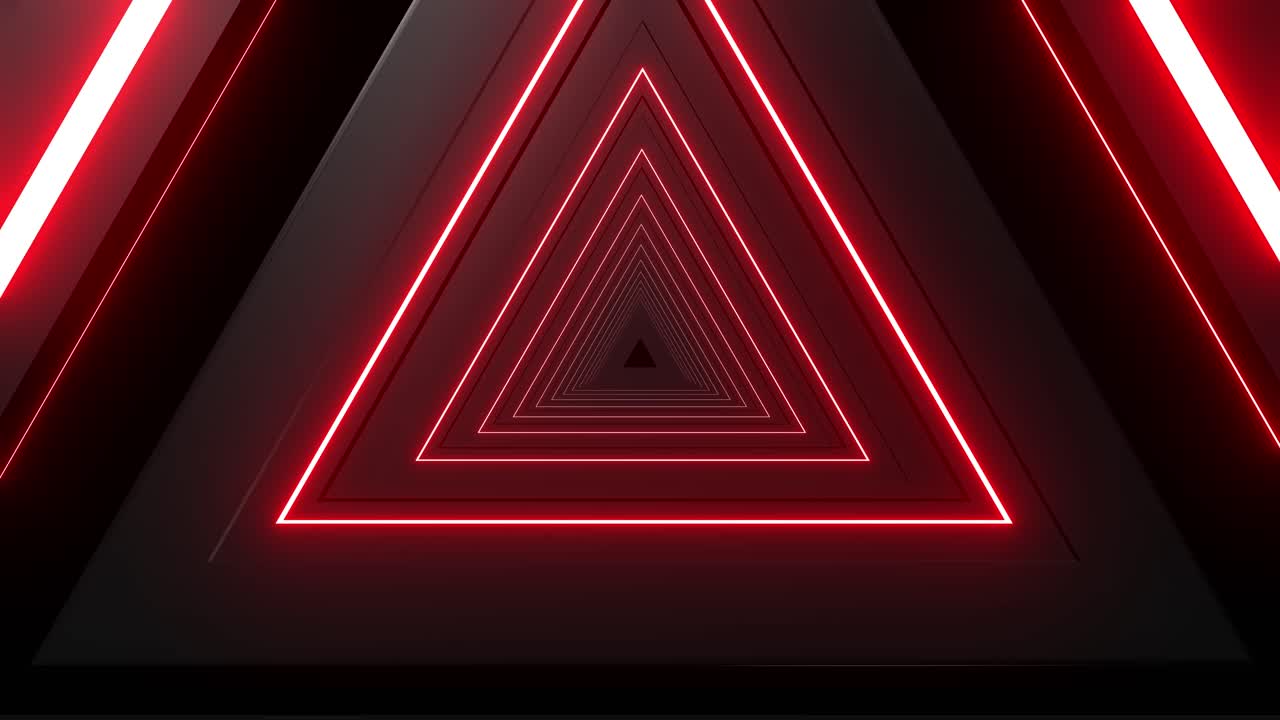 Abstract Triangular Neon Tunnel