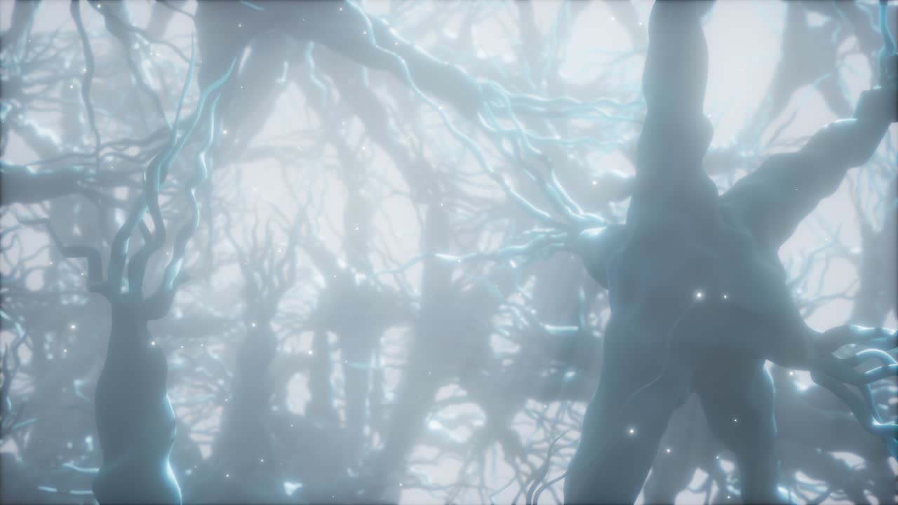 viaje a través de una red de células neuronales dentro del cerebro