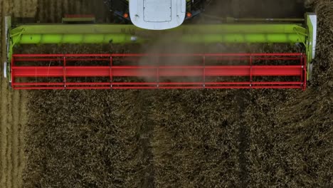 combine harvester harvesting wheat field