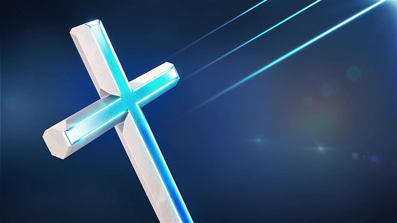 Croce Cristiana Luce Celestiale Sfondo per il Culto.