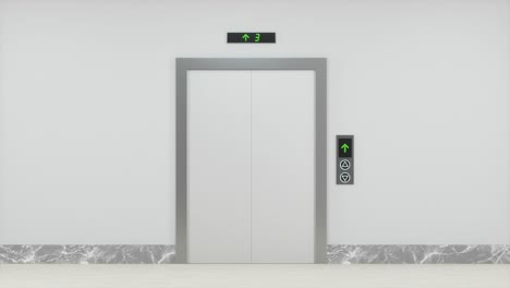 the elevator in the corridor, 3d rendering.