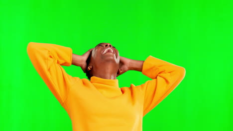 wow, winner and an excited black woman on a green