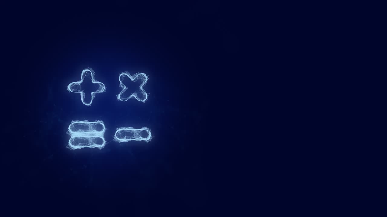 Calculator symbol icon with plexus effect. Connected lines with dots. Lines plexus