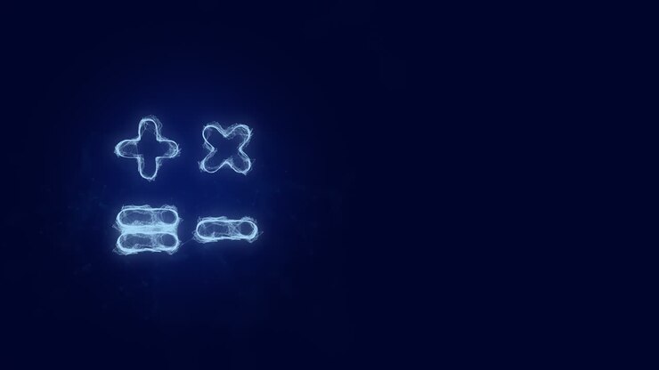Calculator symbol icon with plexus effect. Connected lines with dots. Lines plexus