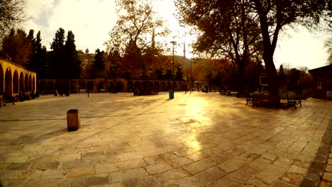 square near hasanpasha mosque setting sun urfa