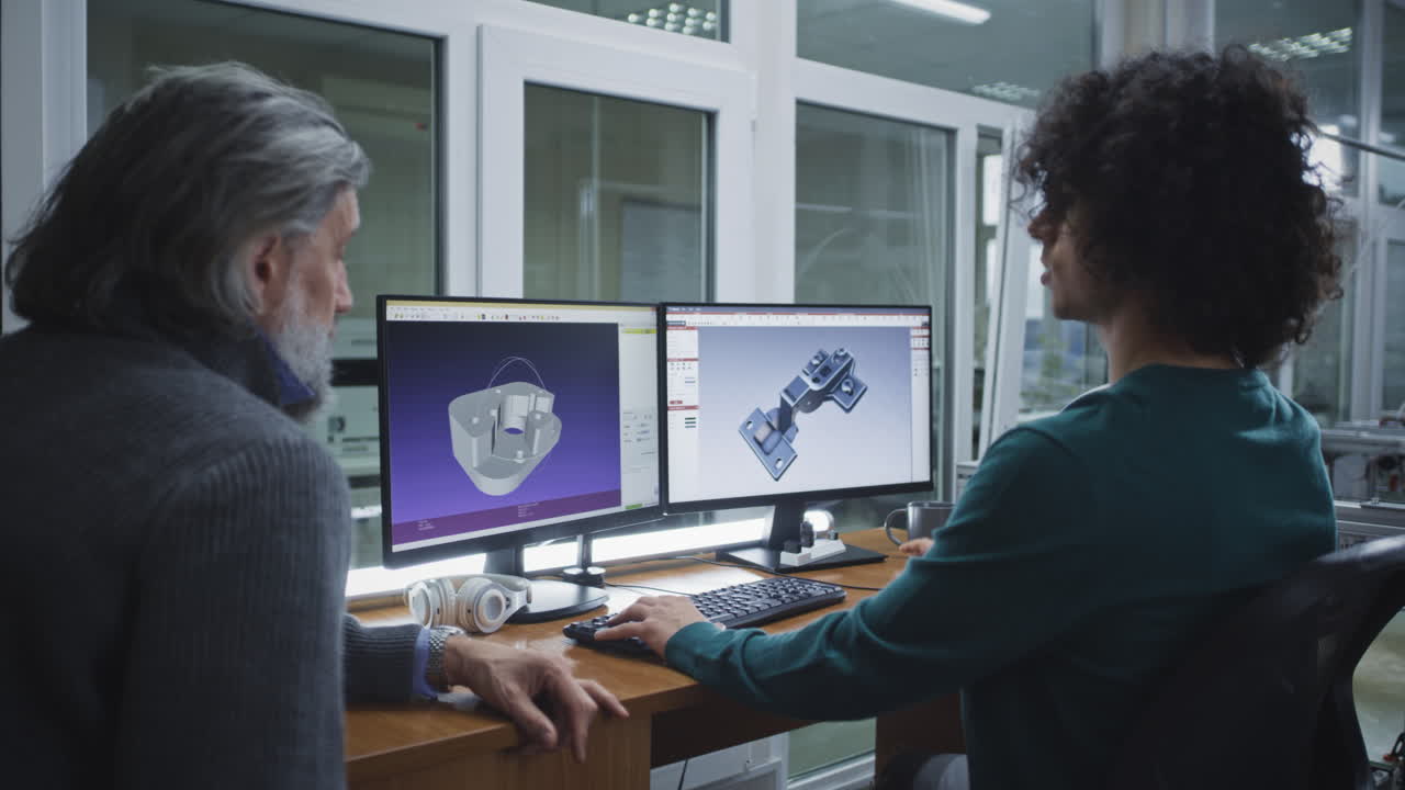 Engineering Students Collaborating on CAD Project