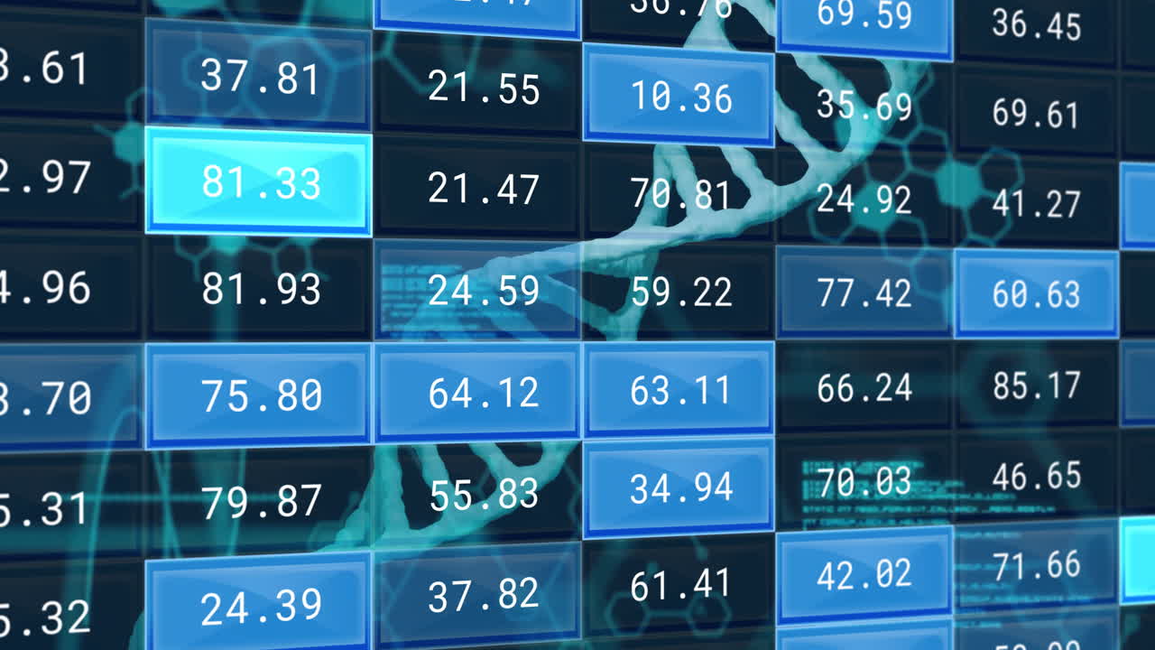 dna 가닥 스핀링을 통해 디지털 데이터 처리의 애니메이션