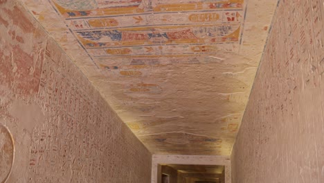 colorful-hieroglyphs-line-the-wall-of-ancient-temples-and-tombs-of-Ramses-in-the-valley-of-the-kings-and-hatshepsut-temple