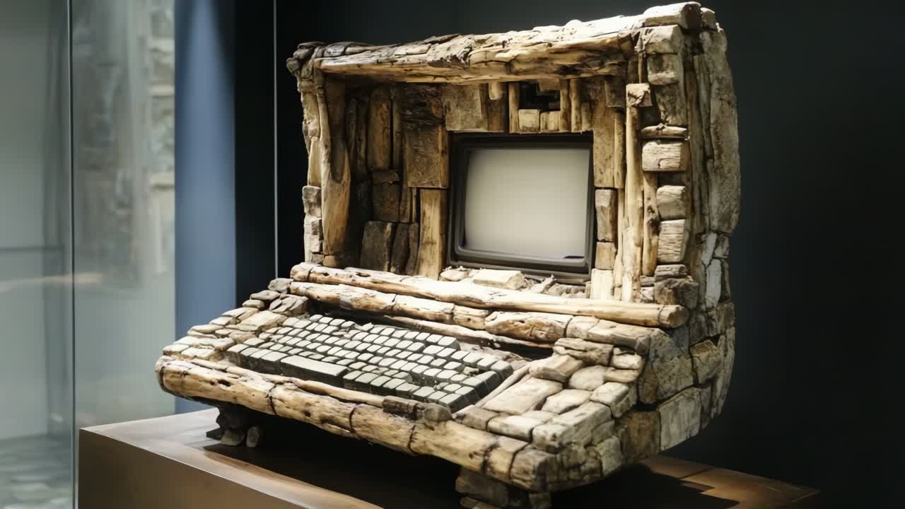 Wooden Computer Sculpture