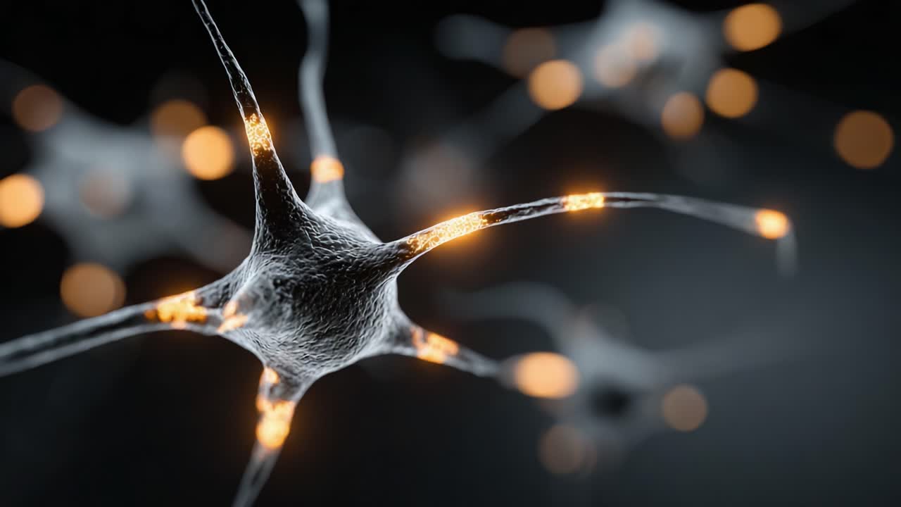 Illuminated Neurons: A Close-Up Exploration of Neural Connections and Activity, Highlighting the Vital Role of Neurons in Brain Function and Communication