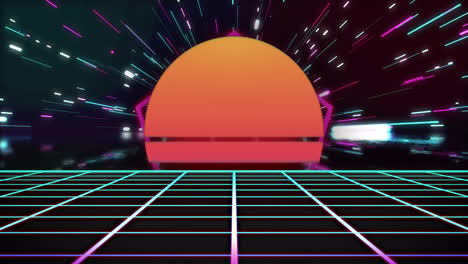 animación de pantalla de videojuego con metaverso de neón patten en fondo negro