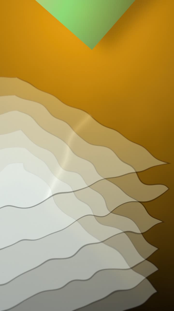 Vertical 9:16 seamless loop of abstract wavy glass layers with warm gradients. Modern frosted glass background for social media, mobile apps, and vertical tech stories